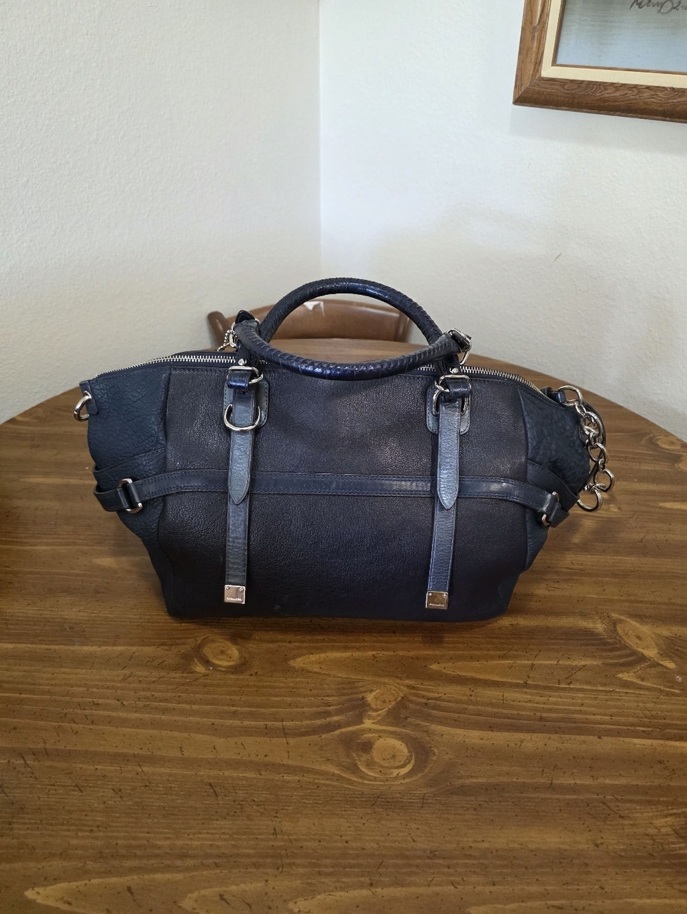 Coach Pinnacle Bette Navy/midnight Blue  Multi Grain Leather Colorblock - Picture 2 of 13